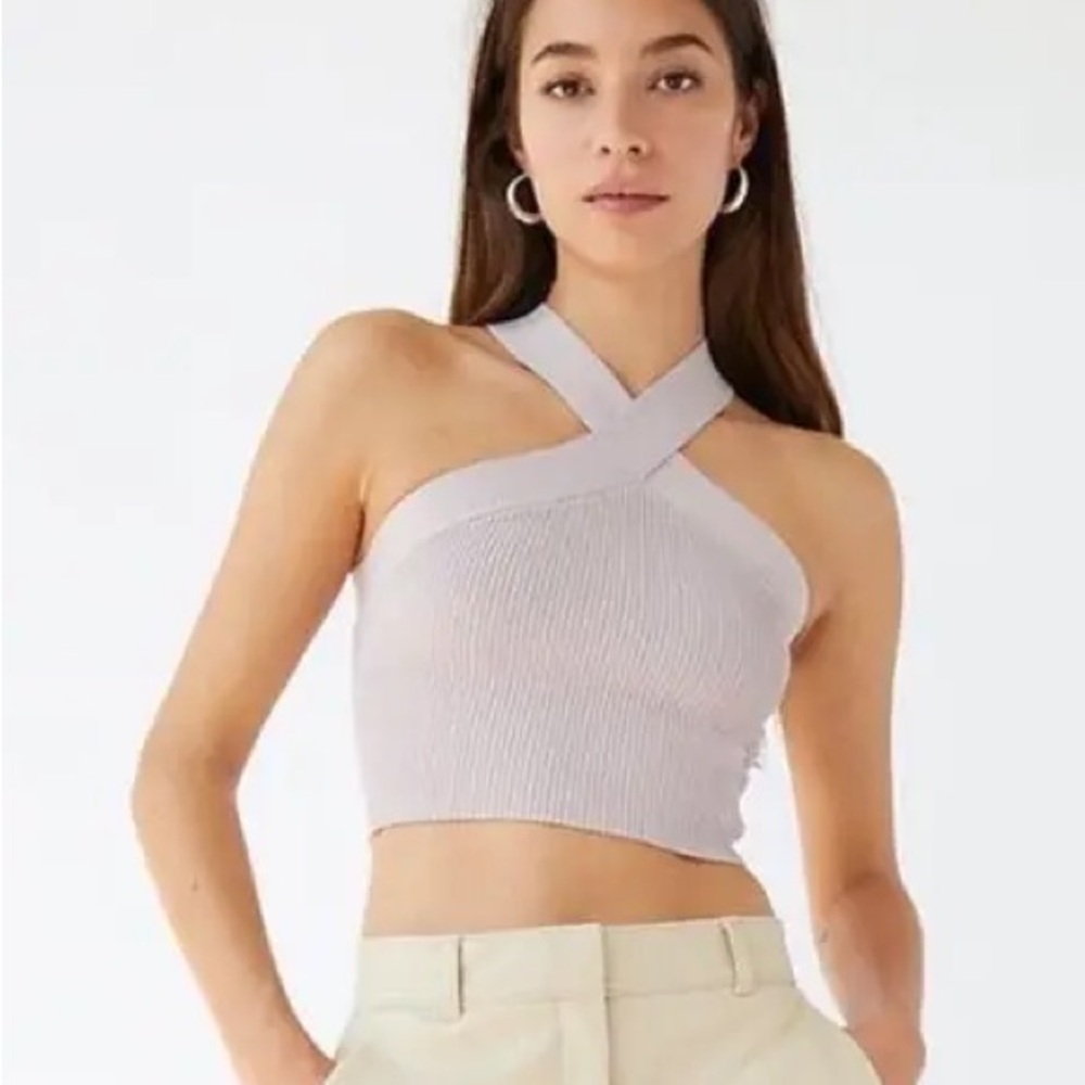 Sculpt Knit Criss Cross Cropped Tank